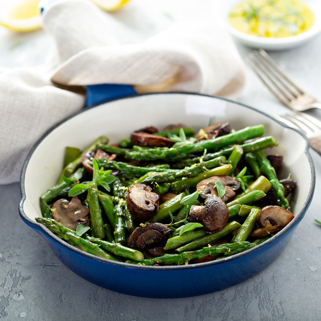 Asparagus and Spring Greens with Mushrooms | Idaho Preferred